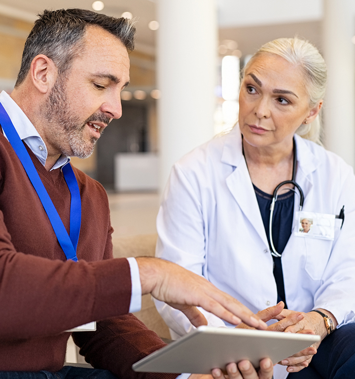 Medical professionals interacting with vendors in patient care