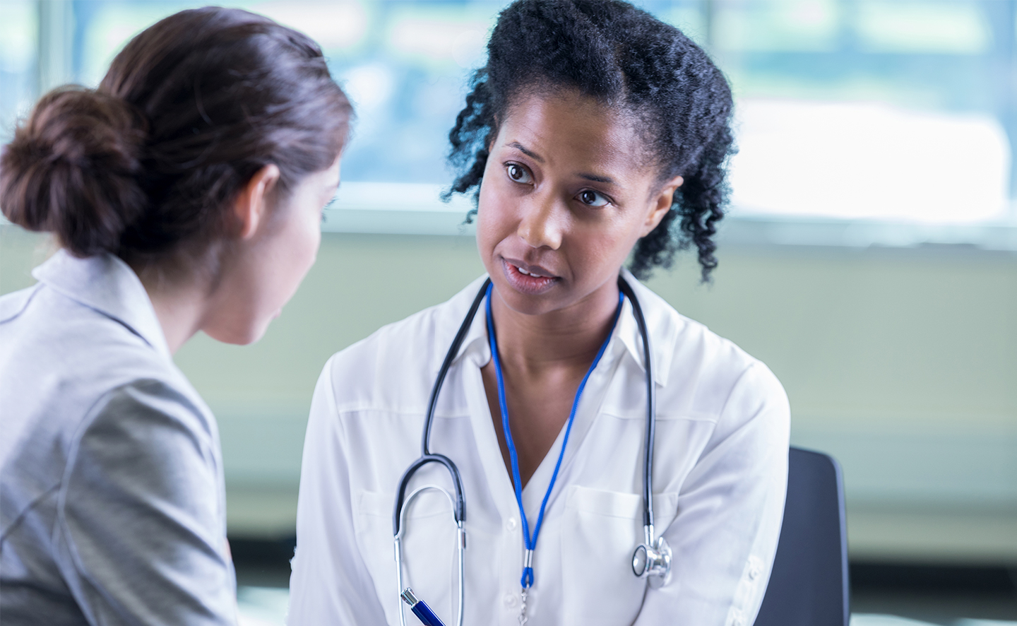 Healthcare blog visual featuring patient-doctor communication.