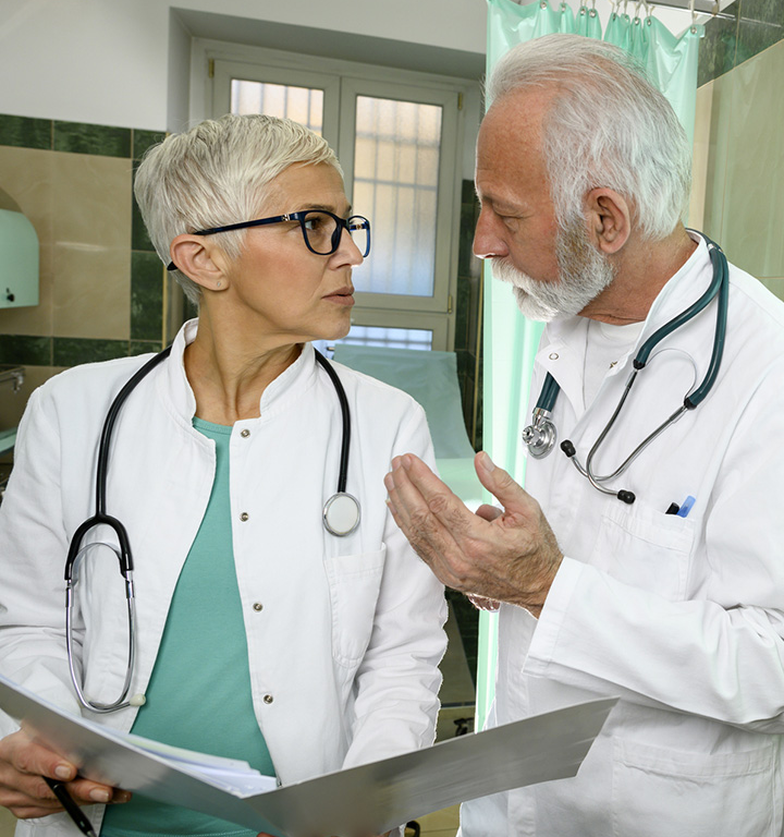 Disruptive practitioner image with alert symbols and healthcare icons.