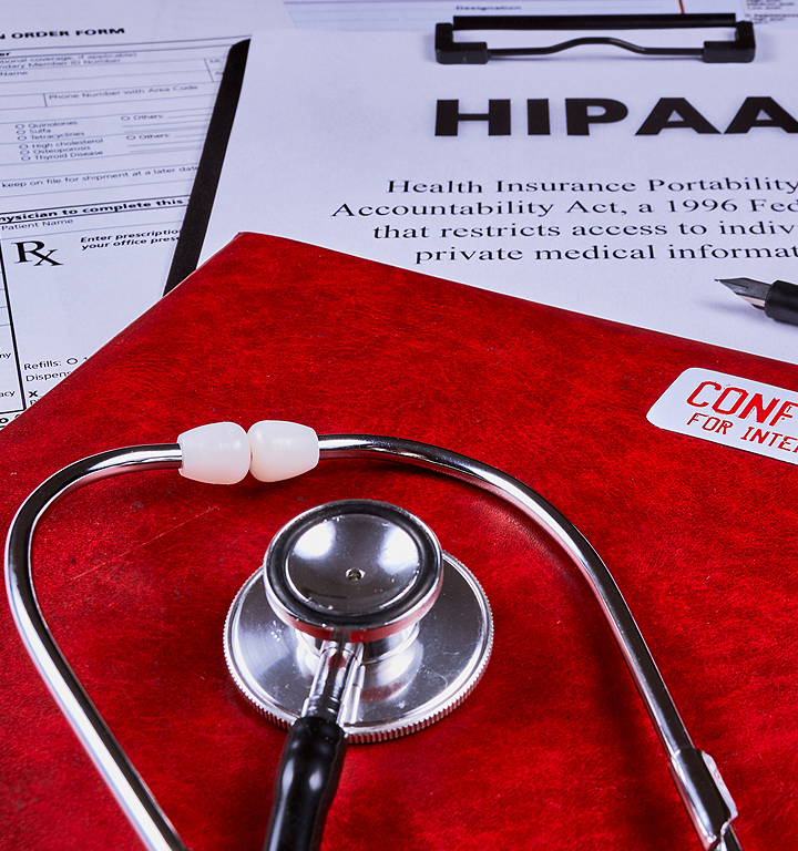 Graphics depicting HIPAA compliance with evolving legal standards.